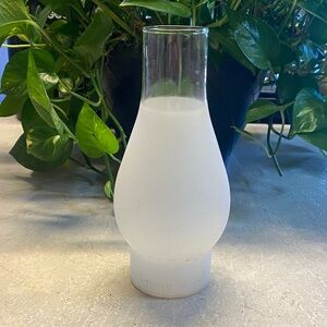 Vintage frosted hurricane oil lamp chimney